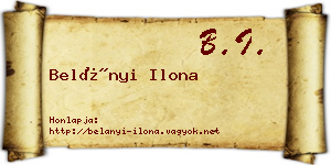 Belányi Ilona névjegykártya