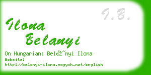 ilona belanyi business card